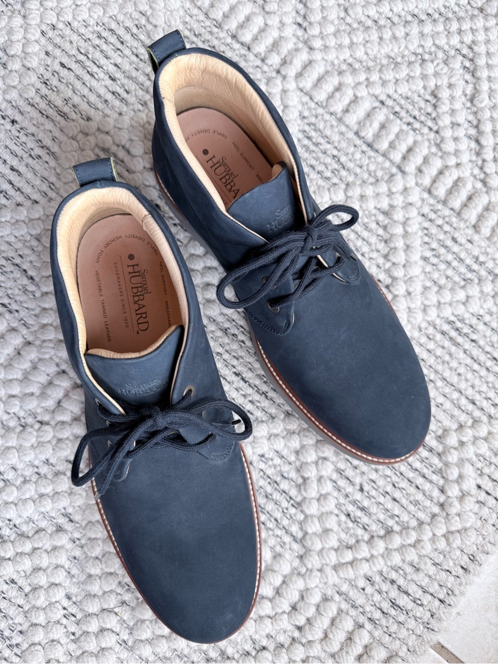 Samuel Hubbard Re-Boot Men’s 9 Navy Blue Nubuck Leather Chukka Boots Vibram